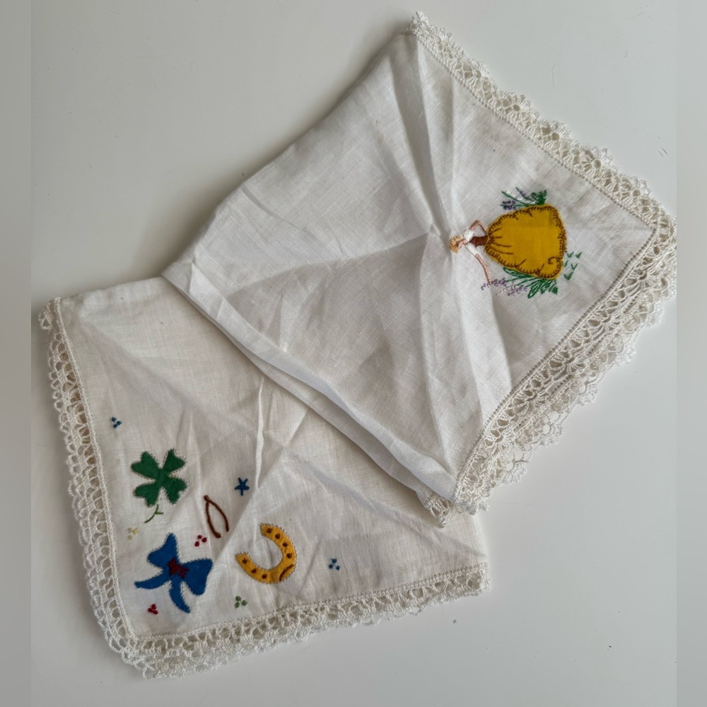 The cutest vintage handkerchiefs